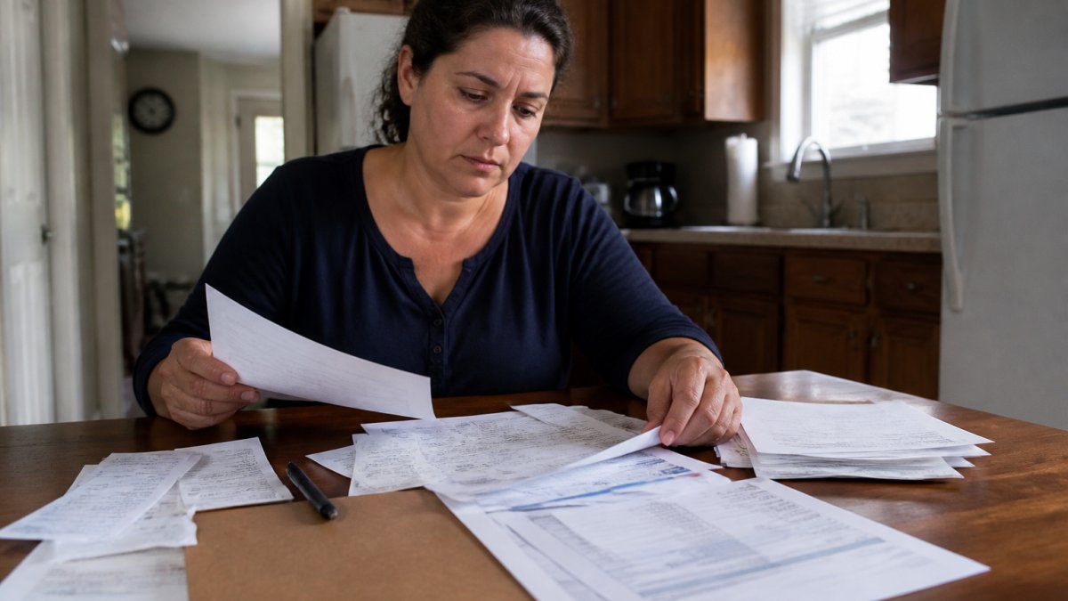 Checklist diagram for organizing financial documents and pay stubs needed to file for Chapter 7 bankruptcy.